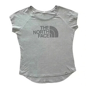 The North Face Gray Cotton Blend‎ Scoop Neck Cap Sleeve High-Low Tee Size M